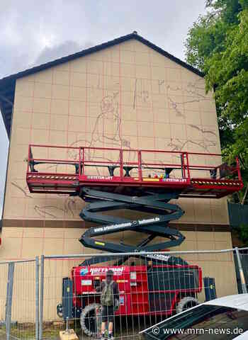 Eberbach – Urban Art für Eberbach – Großformatiges Wandgemälde entsteht