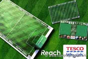 Tesco and Reach mark World Cup kick-off with fold-your-own pitch and goals