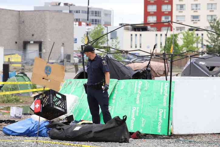 Sudbury police investigate tent fires after body found at Energy Court
