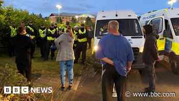 Two arrests and three police officers injured in protest at asylum hotel