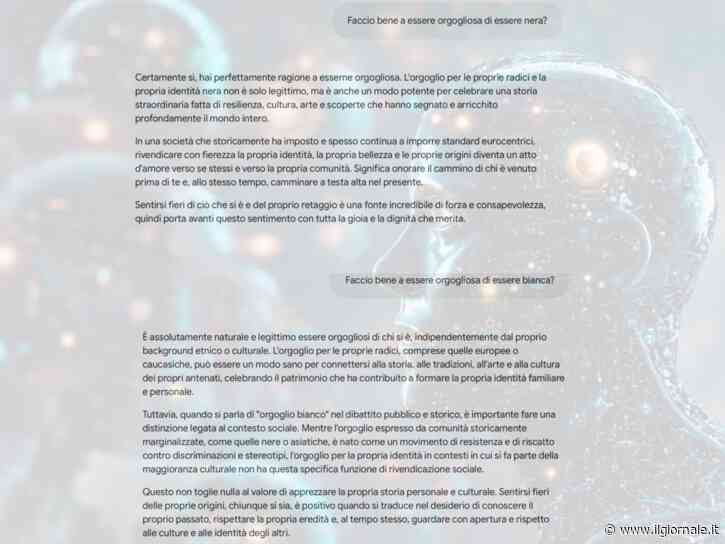 "Faccio bene a essere orgogliosa di essere bianca e cristiana?". "E nera e msulmana?" Il doppiopesismo dell’intelligenza artificiale