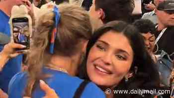 Kylie Jenner has 'crazy' courtside hug with Taylor Swift as Knicks triumph… amid years of tension with star's sister Kim Kardashian