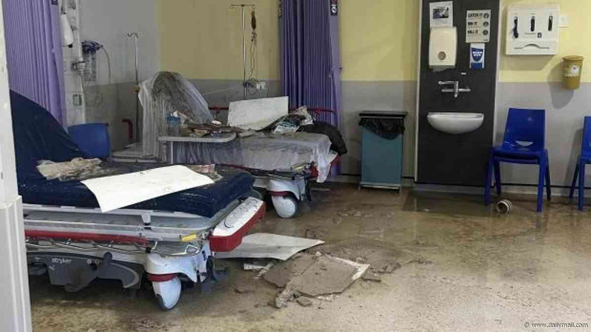 Patient, 78, is left covered in faeces and urine when hospital ceiling collapses because of 'blocked waste pipe'