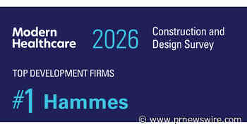 Hammes ranked No. 1 developer in Modern Healthcare's 2026 Construction &amp; Design Survey