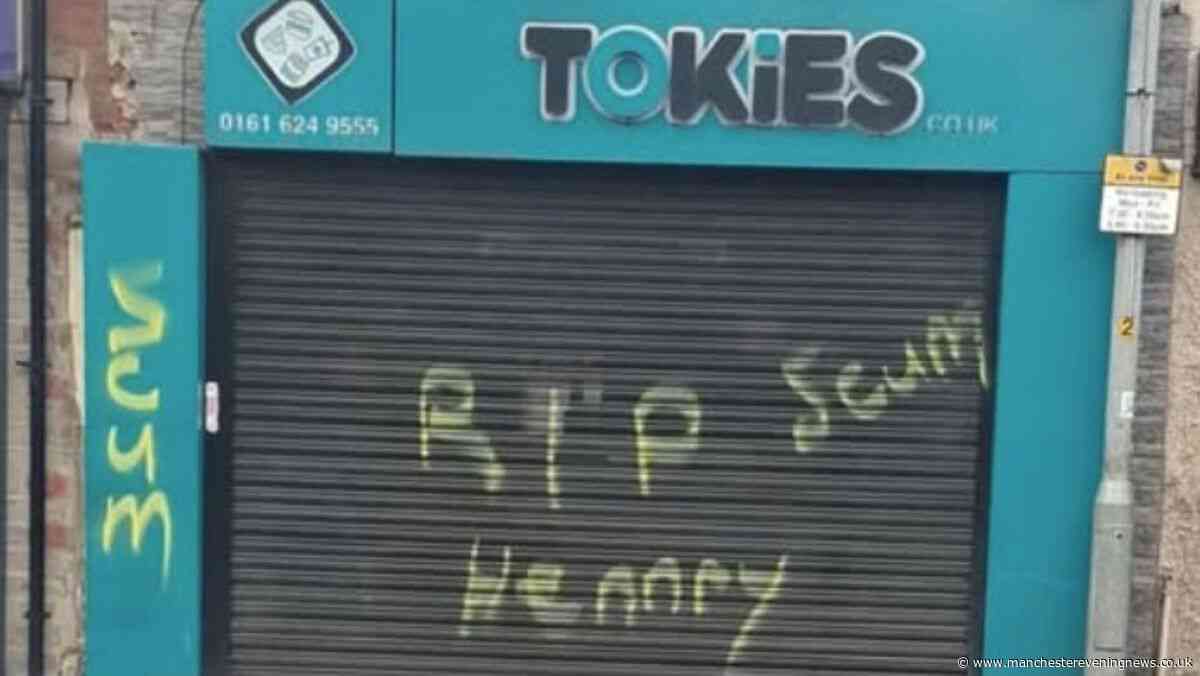 Oldham businesses daubed with 'hateful' Henry Nowak graffiti