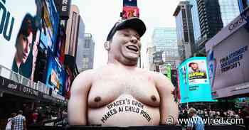 Massive Effigy of Elon Musk Raised Over Times Square to Protest Grok