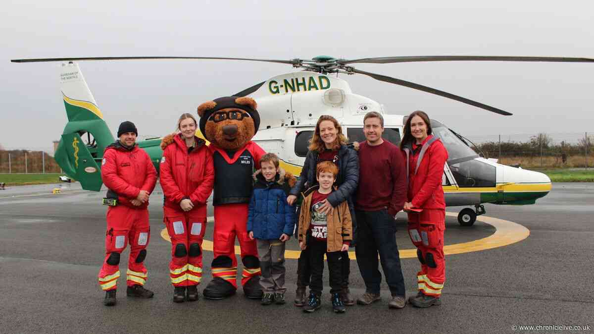 Northumberland family reunite with Air Ambulance crew who flew to their aid for emergency birth