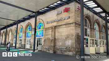 Railway station ticket office bar moves forward