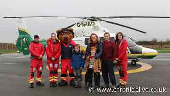Northumberland family reunite with Air Ambulance crew who flew to their aid for emergency birth