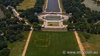8647 etched on National Mall grass