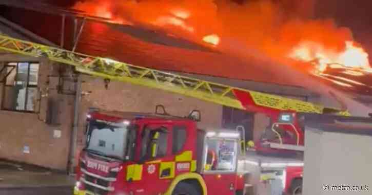 Dozens evacuated from homes in London after huge fire rips through warehouse