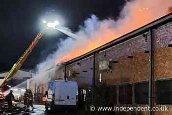 Huge London warehouse fire forces 70 residents to be evacuated as blaze rages