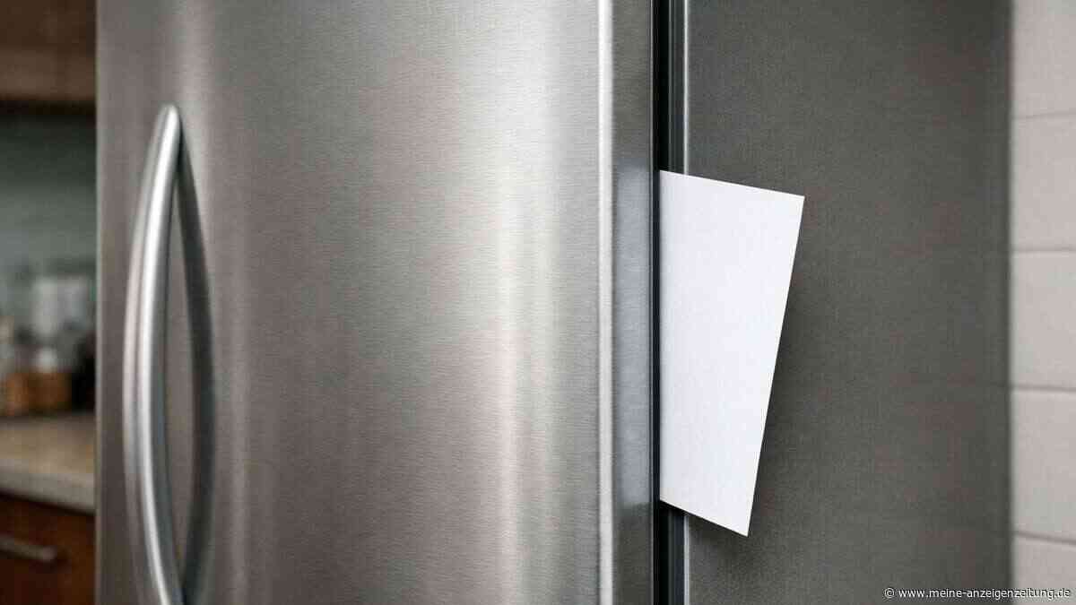 Klemme ein Stück Papier in deine Kühlschranktür und ziehe daran: Das ist der erste Test, den Techniker durchführen