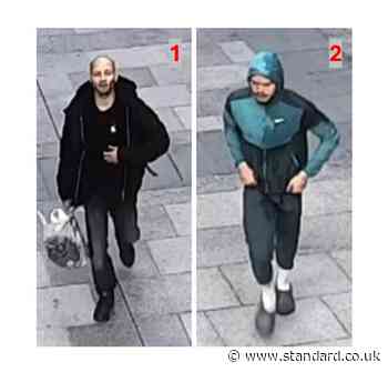 Police hunt two men after passenger left with fractured jaw in Victoria line robbery