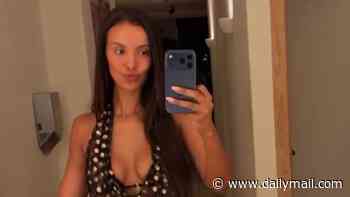 Newly single Maya Jama shows off her incredible figure in a plunging polka dot dress as she parties with pals in Ibiza amid Love Island filming