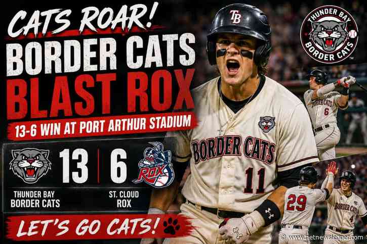Border Cats hammer St. Cloud 13-6 as Port Arthur Stadium bats roar early