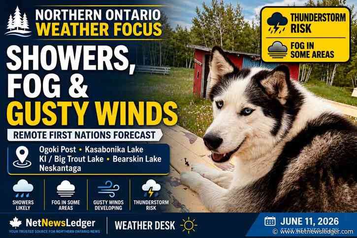 June 11, 2026: Northern Ontario Remote First Nations Weather Focus — Showers, Fog, Thunderstorm Risk and Gusty Winds