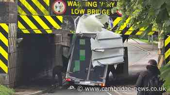 Van crashes into railway bridge in Cambridgeshire city