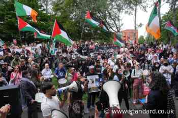 Hundreds of protesters gather ahead of sentencing of Palestine Action activists over raid on Israel defence firm