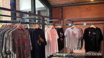 Zach Bryan merchandise at pop-up shop in Liverpool