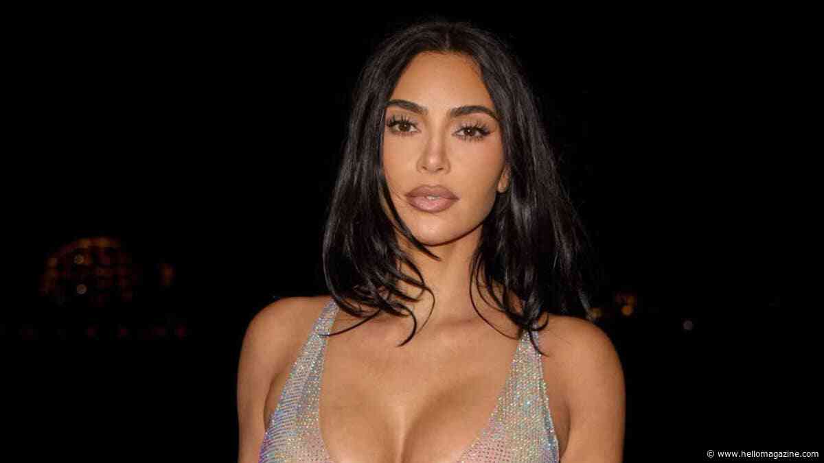Kim Kardashian's naked dress is covered in diamantes during Monaco trip