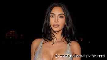 Kim Kardashian's naked dress is covered in diamantes during Monaco trip