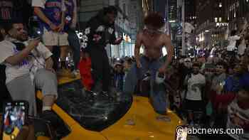 WATCH:  Rowdy fans pour into streets after NBA Finals game in NYC