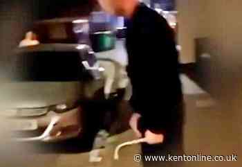 Thug hit woman with metal bar and drove at pedestrians