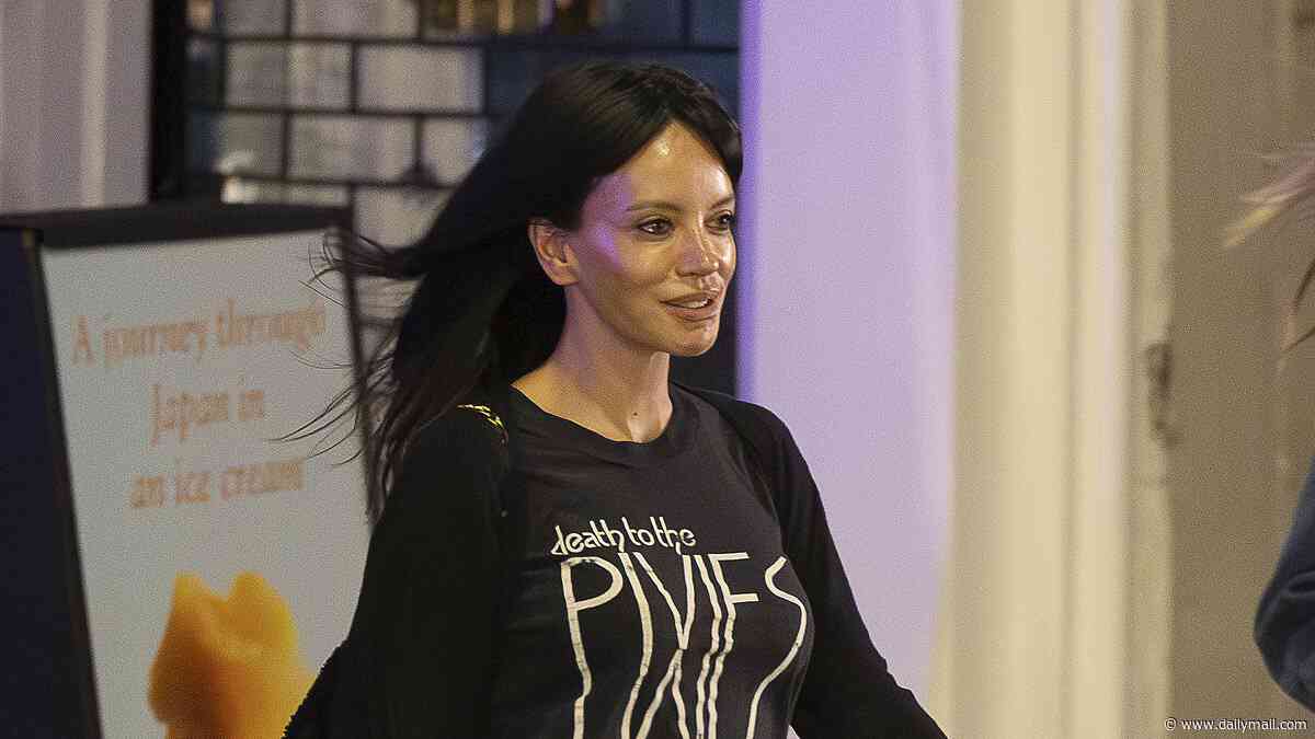 Lily Allen puffs on a vape as she enjoys a night out with pals after ex-husband David Harbour denied her turn of events from explosive revenge album