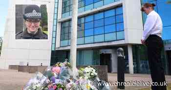 Flowers and tributes laid in memory of Jess Turnbull at Northumbria Police HQ