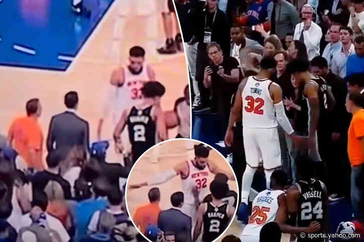 Did Karl-Anthony Towns get fans to crowd Spurs player in last second throw in? Watch the video