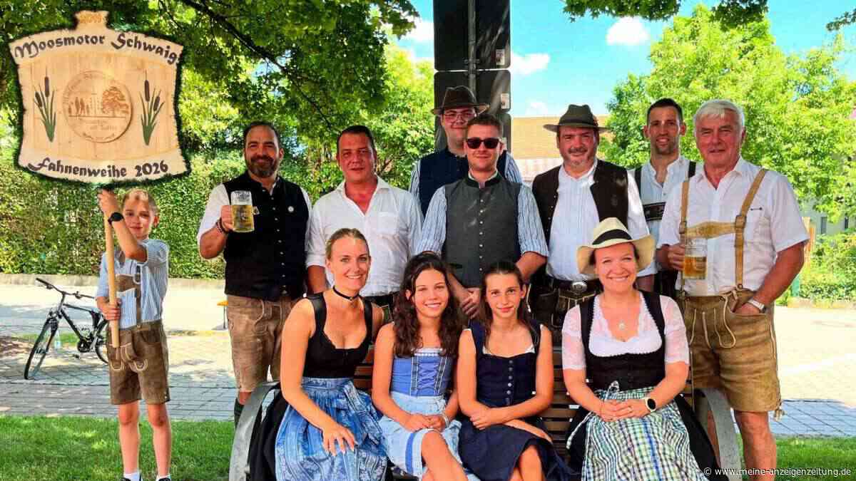 Moosmotor Schwaig feiert 15-Jähriges mit Bayern1-Disco und Fahnenweihe