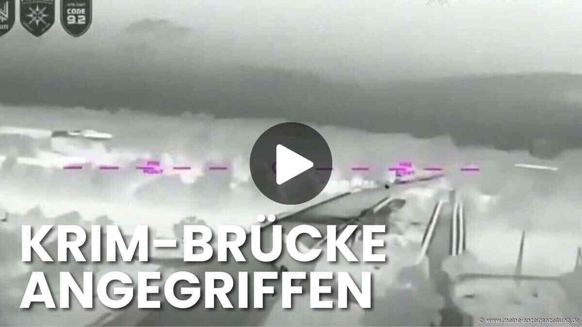 Video zeigt ukrainischen Drohneneinschlag bei Armjansk-Brücke