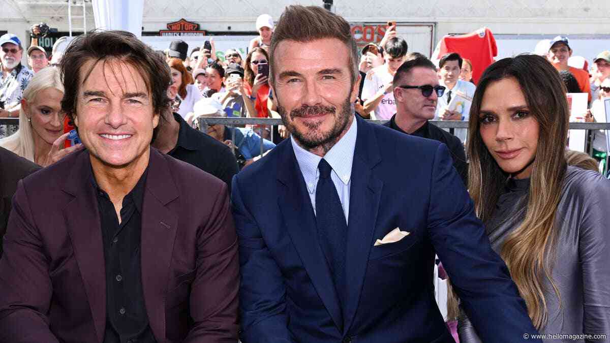 David Beckham supported by Victoria Beckham for Hollywood Walk of Fame ceremony