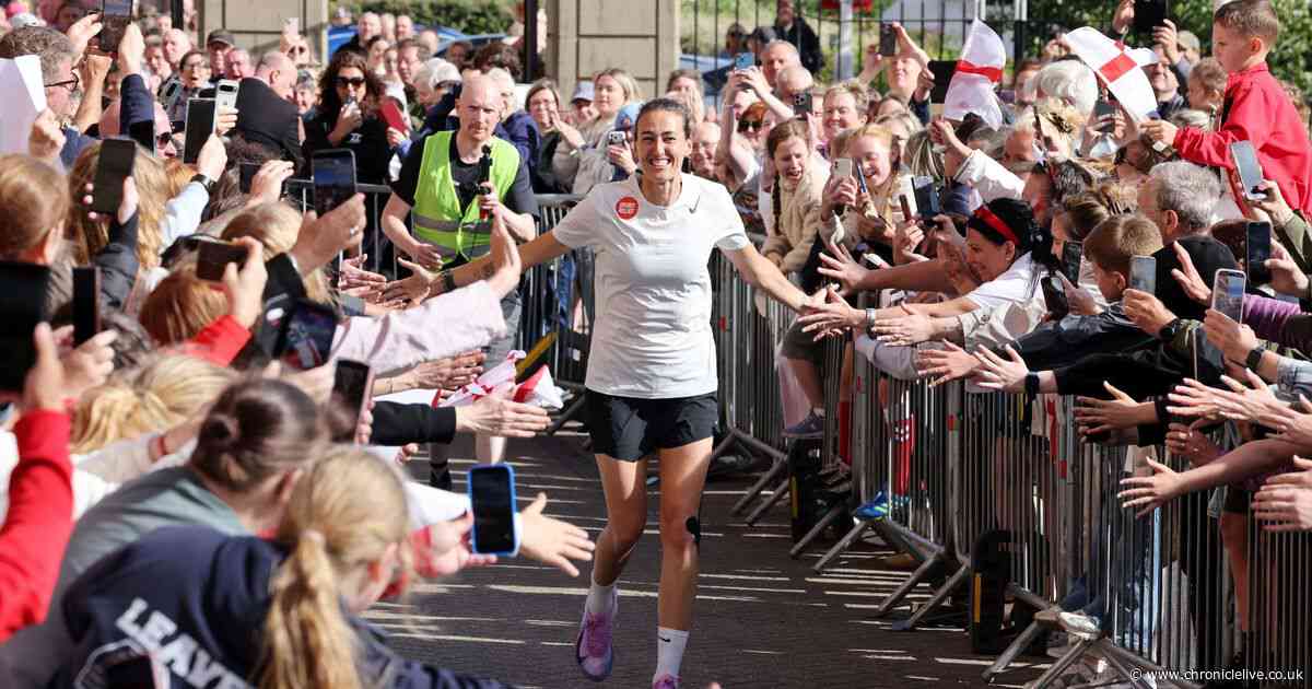 Jill Scott receives hero's welcome in Sunderland after finishing mammoth 388-mile Sport Relief challenge