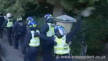 Projectiles thrown at police during Henry Nowak protest seen in new court footage