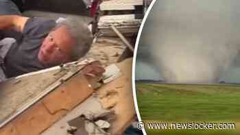 Heftige beelden: man wordt gered uit puin na tornado