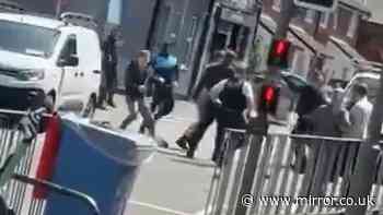Man 'stabbed in the face' during chaotic mass brawl at Anfield