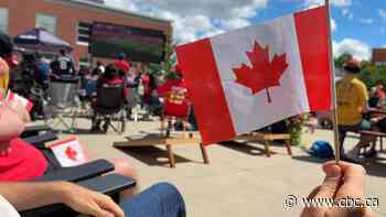 Soccer fans cheer on Team Canada at Kitchener Market