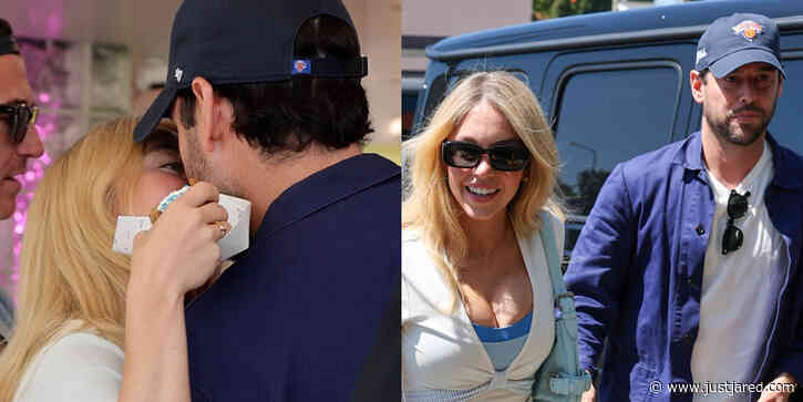 Sydney Sweeney & Scooter Braun Share a Kiss at SYRN Pop-Up In Los Angele