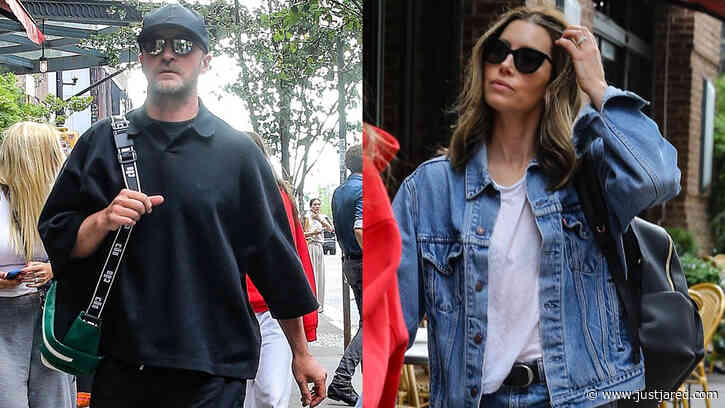Justin Timberlake & Jessica Biel Arrive at Hotel in New York City