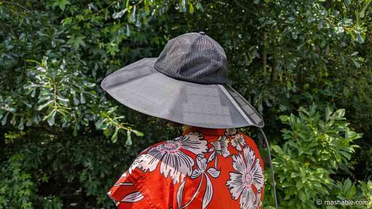 The EcoFlow Power Hat lets you wear a solar panel on your head to recharge your phone