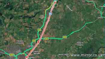 M5 closed because of 'people in the road' as police swarm and helicopter overhead