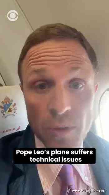 Pope Leo's plane suffers technical issues #shorts