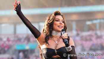 Shania Twain, 60, looks incredible in a corset, hotpants and knee high boots as she opens for Harry Styles on first night of his Wembley residency