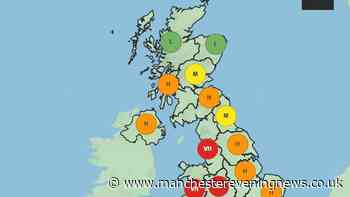 Full list of UK areas hit with red and amber Met Office alerts this week