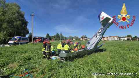 Aereo da turismo si schianta nel Comasco: gravissimi due uomini di 58 e 55 anni