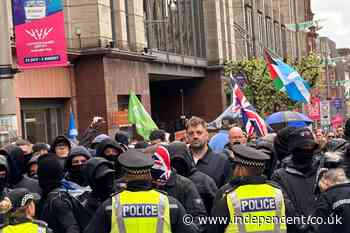 Rival protesters clash at Glasgow anti-racism rally after days of disorder