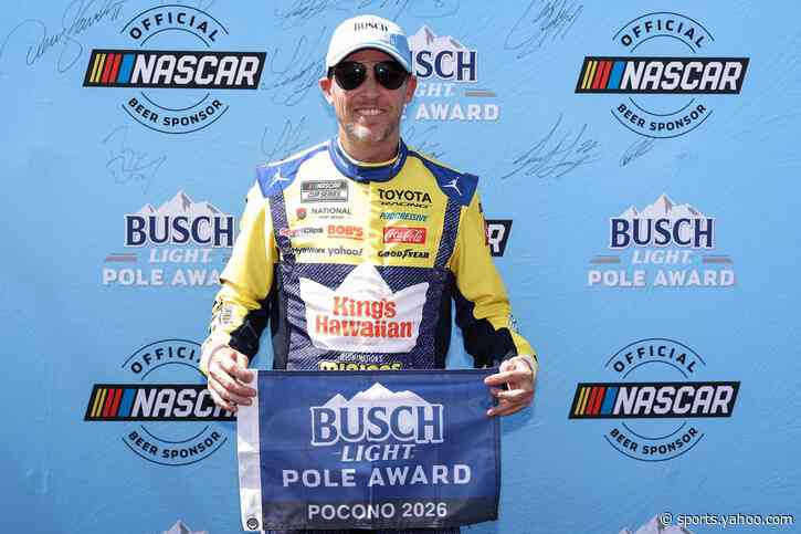 NASCAR Cup Pocono starting lineup: Denny Hamlin earns pole as Wallace, Hocevar spin