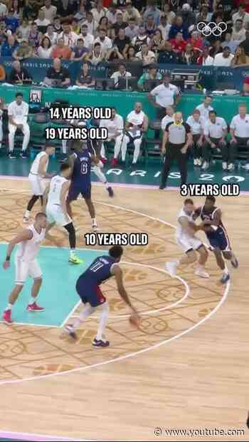 From growing up admiring him to being his teammate at #Paris2024 🤯🙌🏀 #Olympics